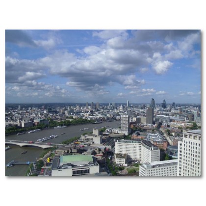 Αφίσα (Λονδίνο, κτίρια, σύννεφα, ουρανός, πανοραμικός)